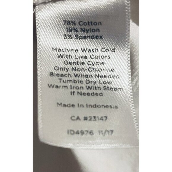 Talbots Top Womens Large White Split Neck Gingham Trim Bell Sleeve Cottagecore - Picture 6 of 7